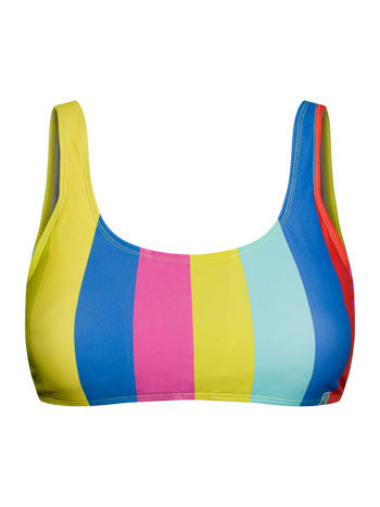 Top alegre de bikini deportivo Rayas veraniegas