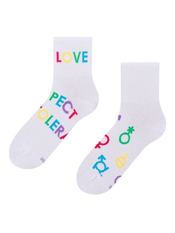 Calcetines de deporte alegres Amor y respeto
