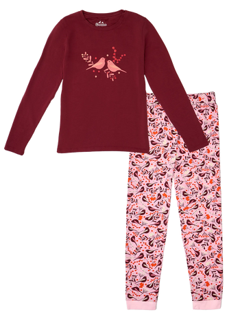 Pijama alegre para mujer Pájaros y bayas
