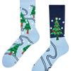 Calcetines alegres Árbol de Navidad y nieve