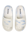 Chanclas de plataforma para mujer en beige y mármol azul claro