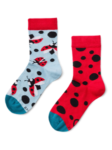 Calcetines infantiles alegres Mariquitas y lunares
