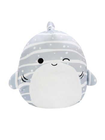 SQUISHMALLOWS Saschie el Tiburón con Barriga Brillante, 30 cm