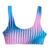 Top alegre de bikini deportivo Rayas moradas