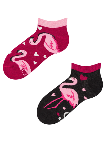Calcetines infantiles tobilleros alegres Flamencos y corazones