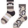 Calcetines infantiles alegres de inverno Mapache feliz