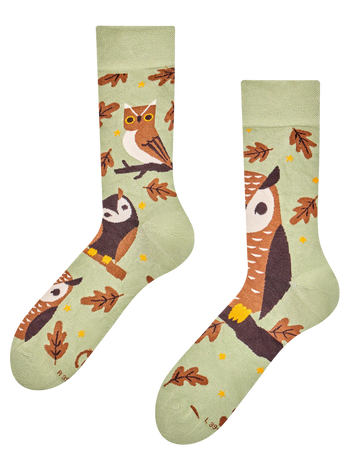 Calcetines alegres de bambú Búho marrón