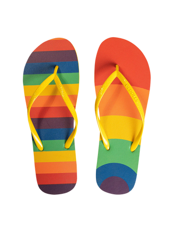 Chancletas alegres Rayas arcoíris