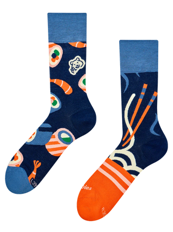 Calcetines alegres de bambú Sushi y ramen