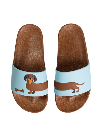 Chanclas infantiles alegres Perro salchicha largo