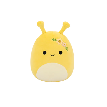 Squishmallows Zarina La Babosa Amarilla de Plátano con Flores, 20 cm