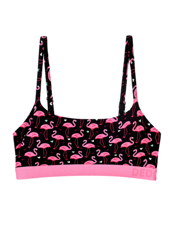 Bralette alegre de modal para mujer Flamencos y corazones