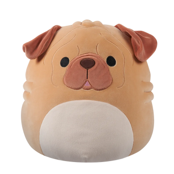 Squishmallows Morton el Shar Pei Marrón, 30 cm