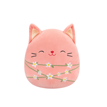 Squishmallows Wilka el Gato Melocotón Envuelto en Tallos de Flores, 20 cm
