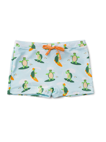 Bermudas alegres elásticas infantiles Tortuga surfeadora