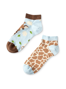 Calcetines tobilleros alegres Linda jirafa