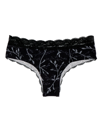 Bragas con encaje para mujer Hojas grises