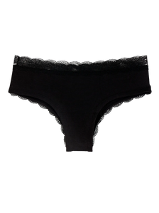 Braguitas hípsters de encaje para mujer Negro puro