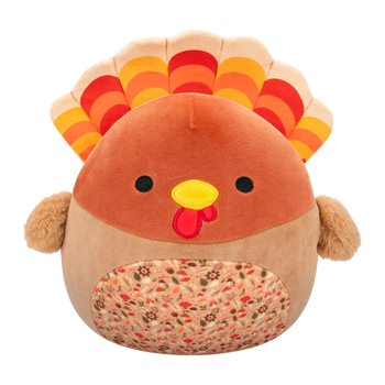 Squishmallows Gobrianna el Pavo Marrón con Barriga de Hojas, 20 cm