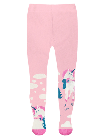 Leotardos infantiles antideslizantes Unicornio con bufanda