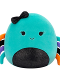 Squishmallows Cheryl la Araña Verde Azulado con Barriga Brillante y Lazo, 20 cm
