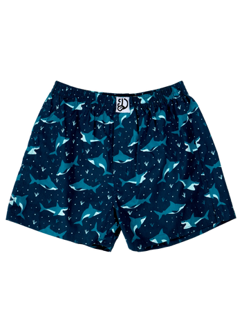 Calzoncillos alegres para hombre Tiburón azul