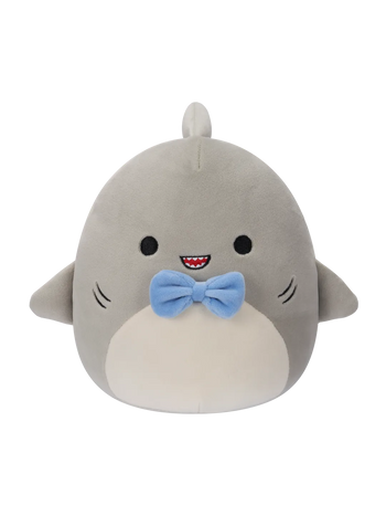 Squishmallows Gordon, el Tiburón Gris con Pajarita Azul, 20 cm