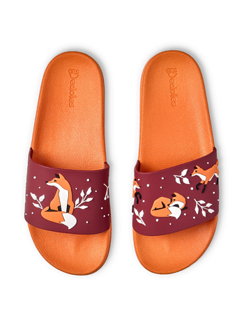 Chanclas alegres Zorro y hojas