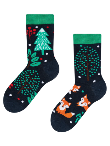 Calcetines infantiles alegres Zorro rojo