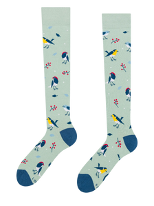 Calcetines hasta la rodilla alegres Pájaros cantarines