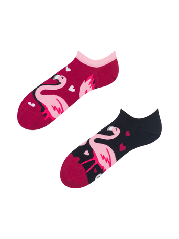 Calcetines sneakers alegres Flamencos y corazones