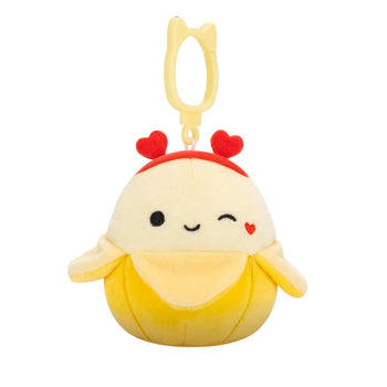 Squishmallows Clip-On Junie el Plátano Amarillo que Guiña el Ojo, 9 cm