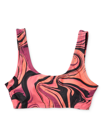 Top alegre de bikini deportivo Colores líquidos