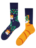 Calcetines alegres Gato navideño