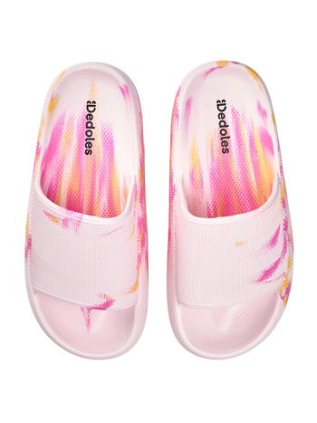 Chanclas con plataforma para mujer rosa marmolado