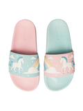 Chanclas infantiles alegres Unicornio y arco iris