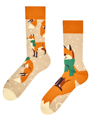 Calcetines de inverno Zorro con bufanda