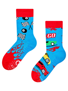 Calcetines antideslizantes para niños Coches rápidos