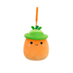 Squishmallows Clip-On Caroleena la Zanahoria Naranja con Sombrero de Pescador, 9 cm