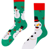 Calcetines de invierno alegres Muñeco y muñeca de nieve