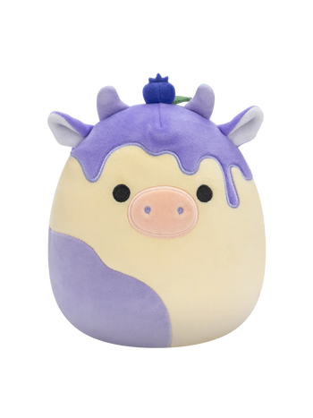 Squishmallows Benito, la Vaca Pastel de Queso y Arándanos, 20 cm