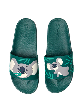 Chanclas infantiles alegres Koalas y hojas